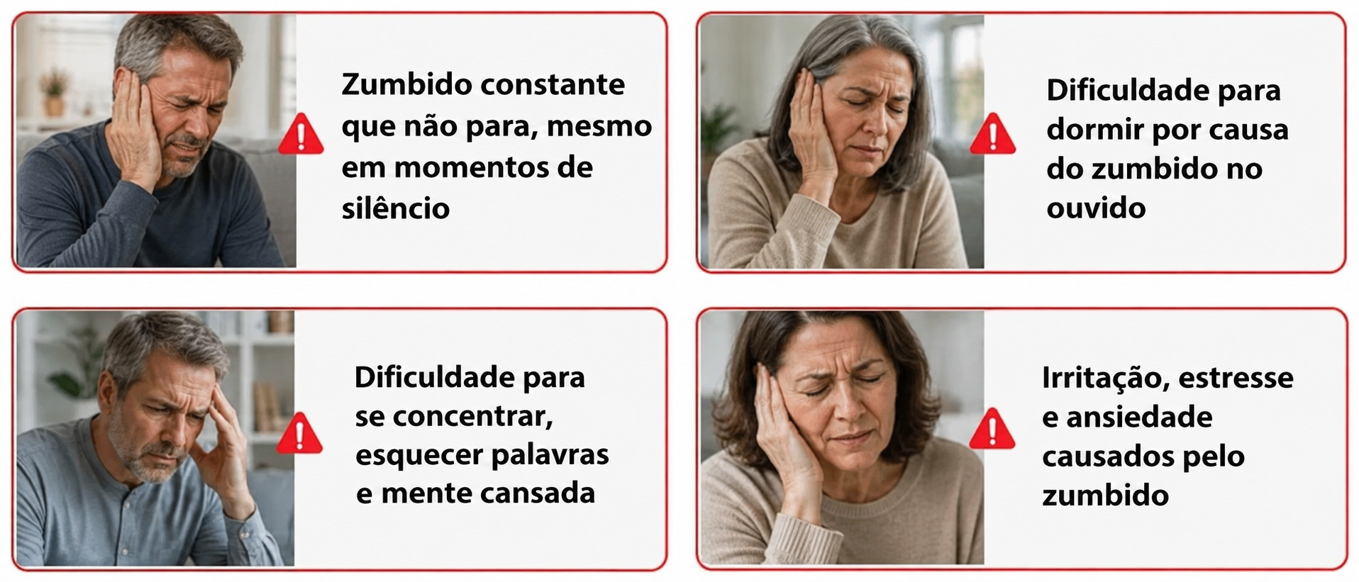 Consequências do zumbido: dificuldade para dormir, concentrar e irritação